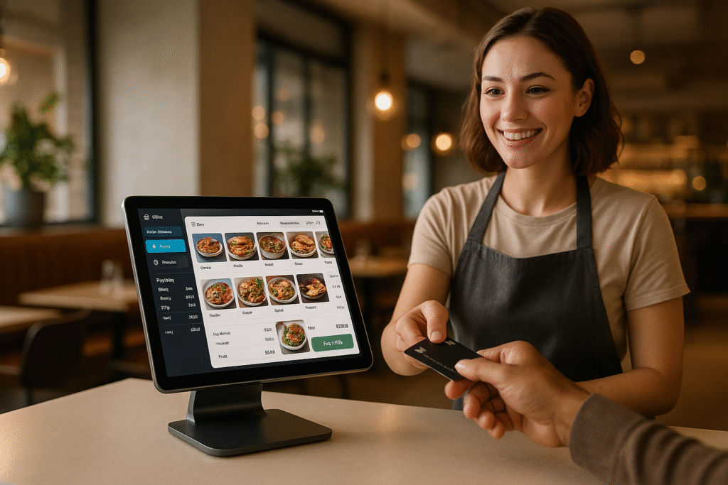 Restaurant staff using WinRest POS