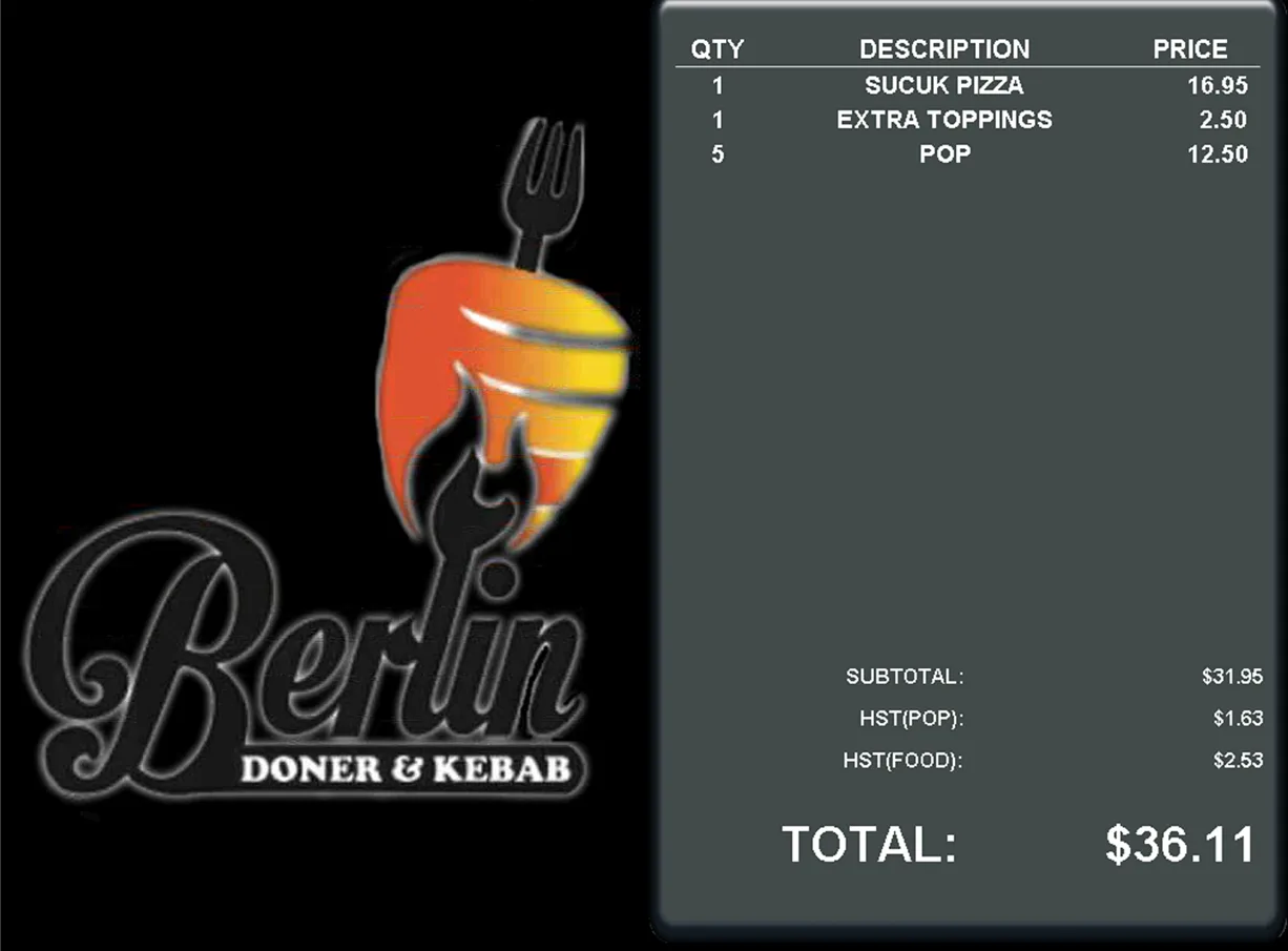 AdScreen Live Order Display — Berlin Doner & Kebab
