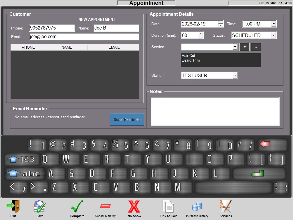 WinRest Appointment Scheduling