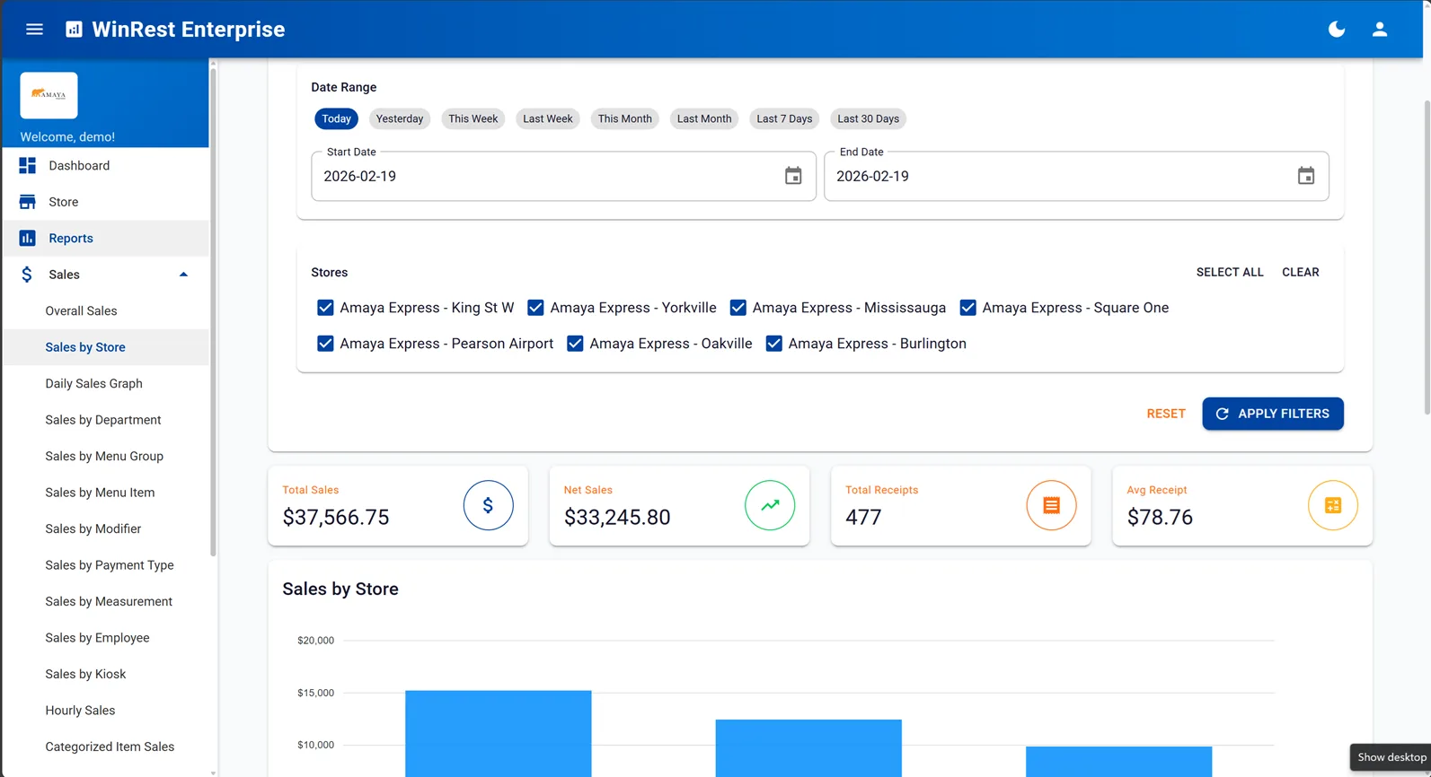 WinRest Enterprise Blazor Reports